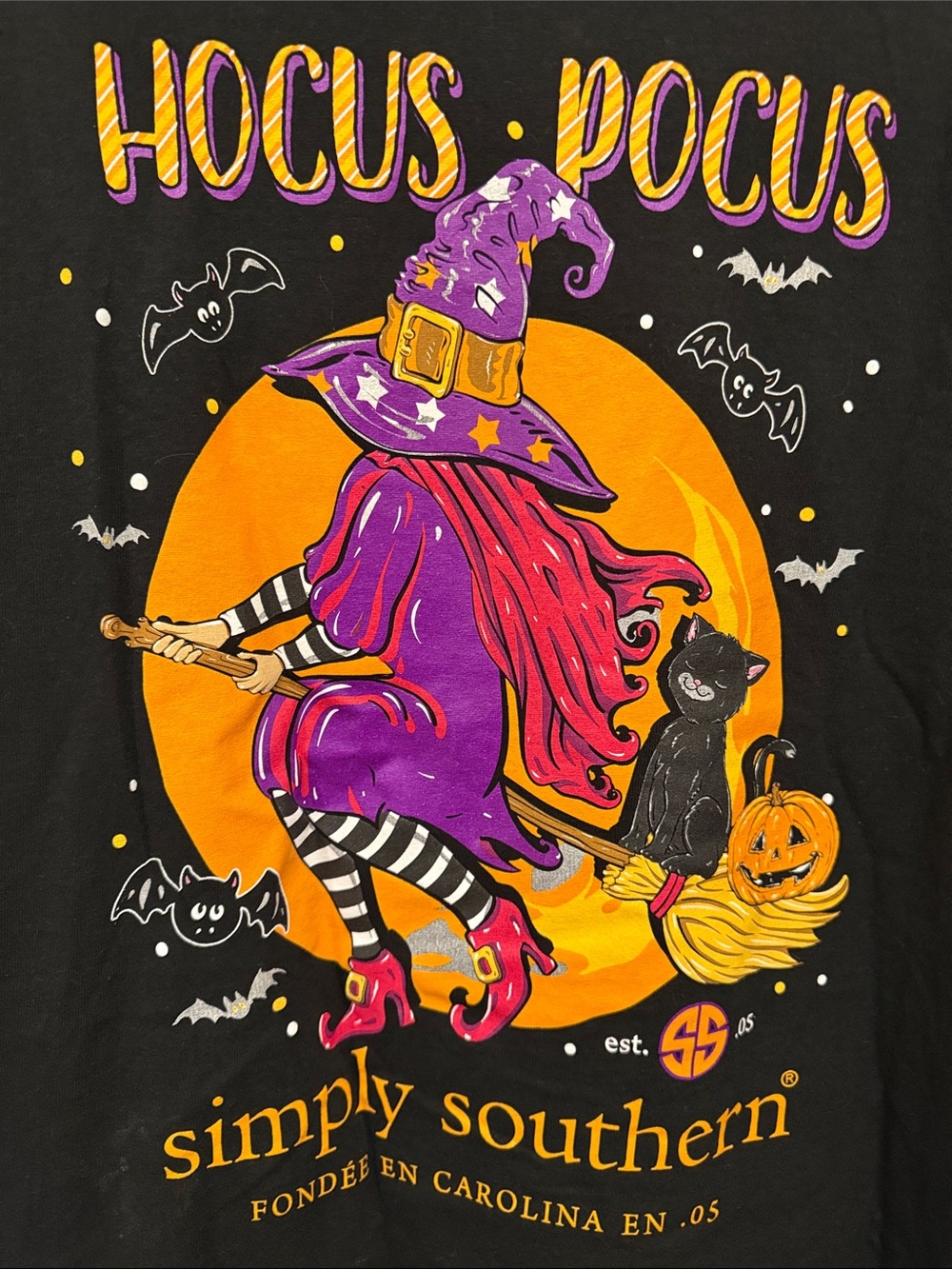 Simply Southern Womenโs ' Black "Happy Hocus Pocus Season" Long Sleeve Tee - Picture 5 of 6